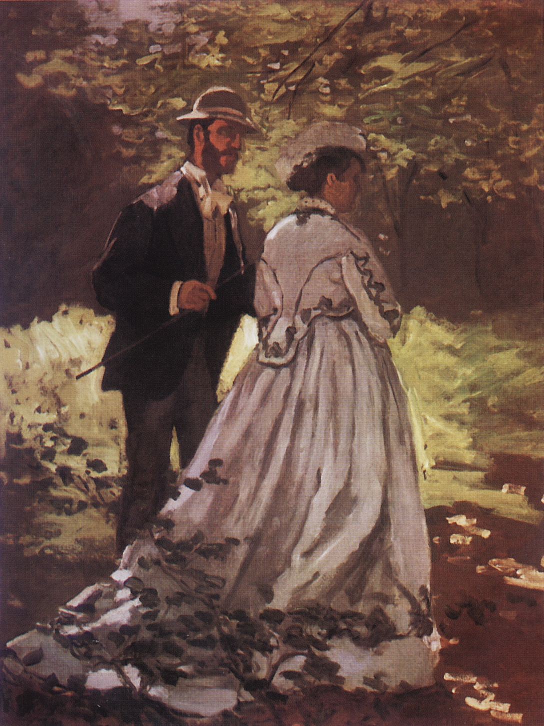 Моне Клод. На прогулке ( Фредерик Базиль и Камилла Донсье). 1865