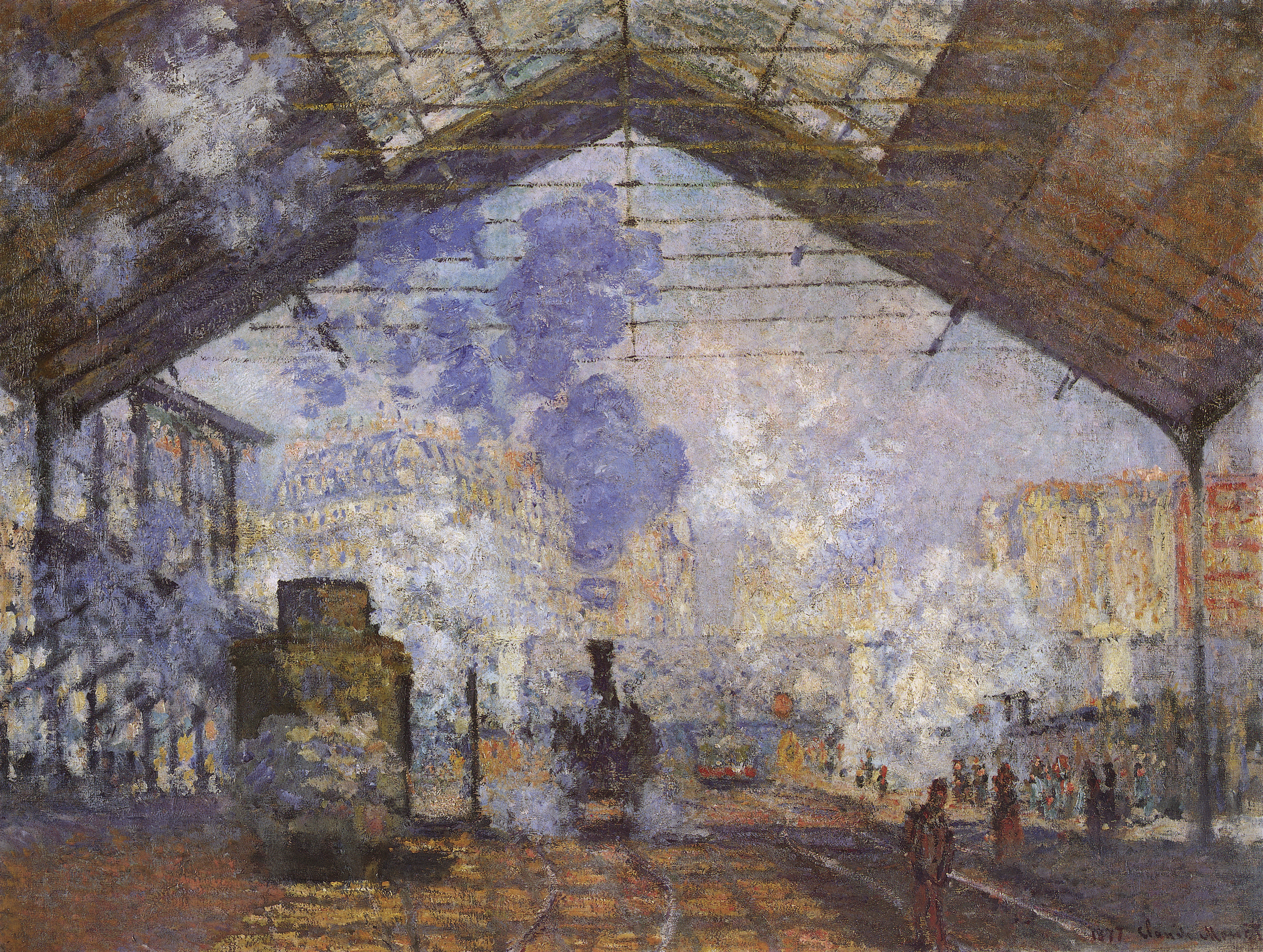 Моне Клод. Вокзал Сен-Лазар. 1877