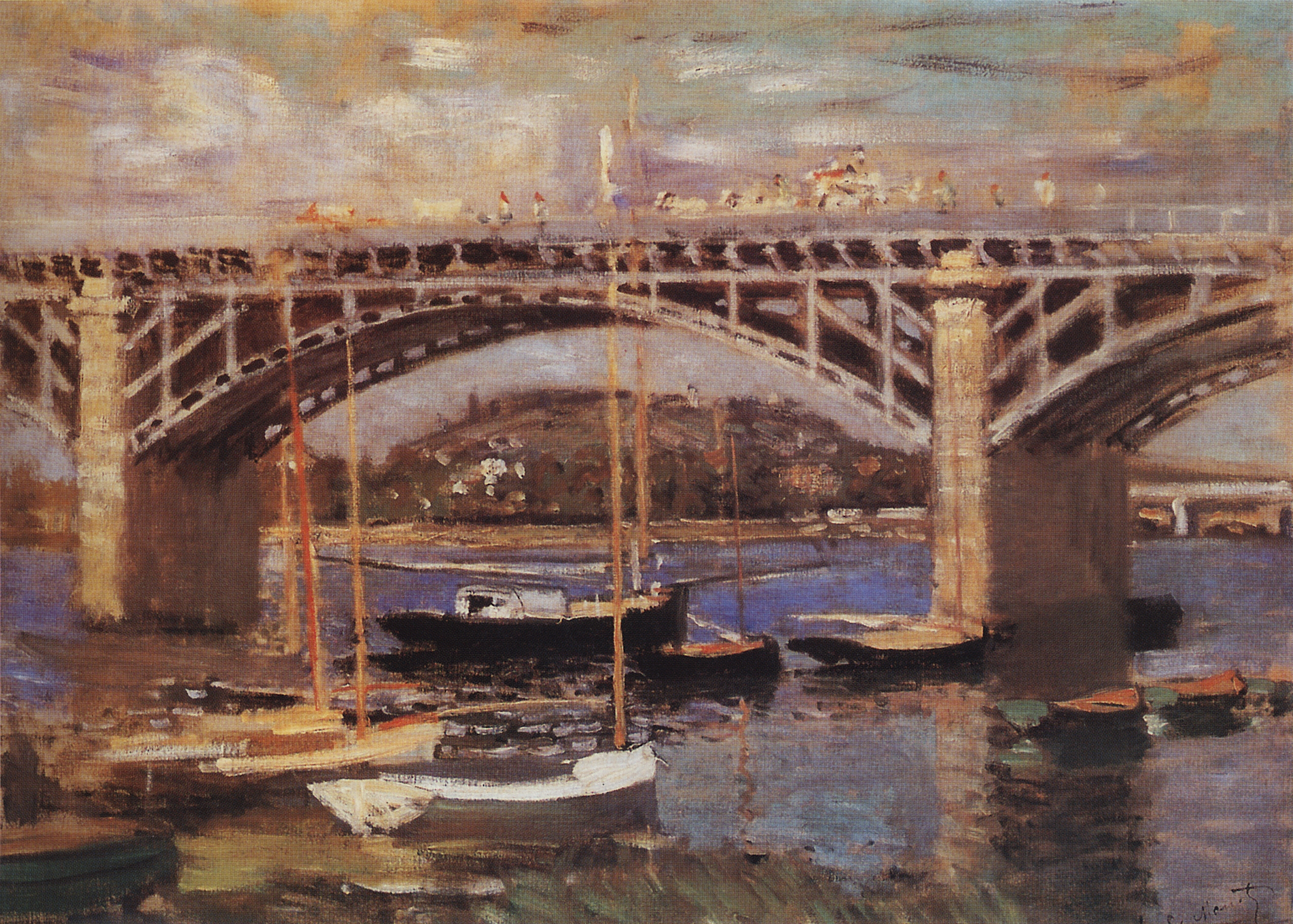 Моне Клод. Мост через Сену в Аржантёе. 1874