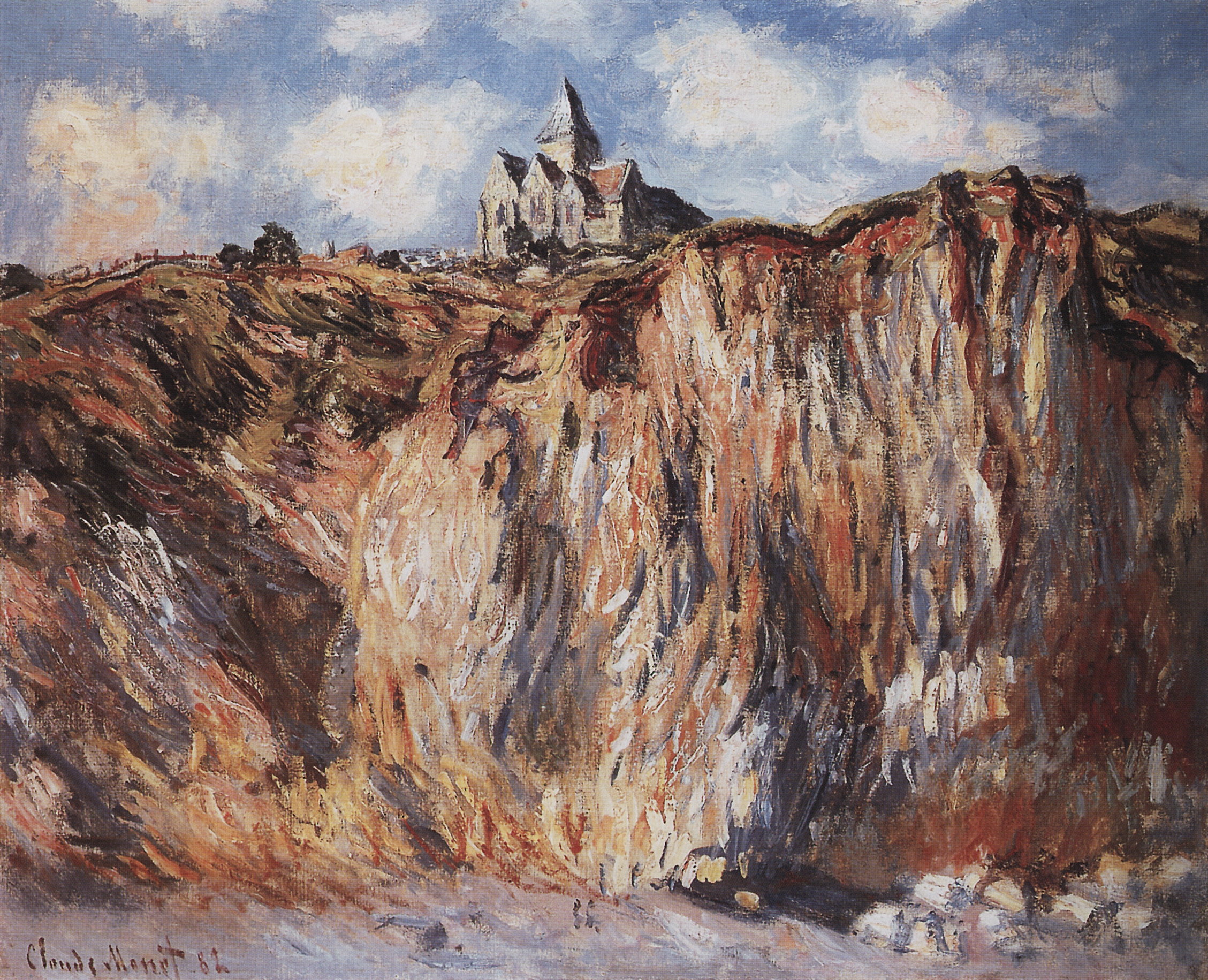 Моне Клод. Церковь в Варенжвилле, эффект утра. 1882
