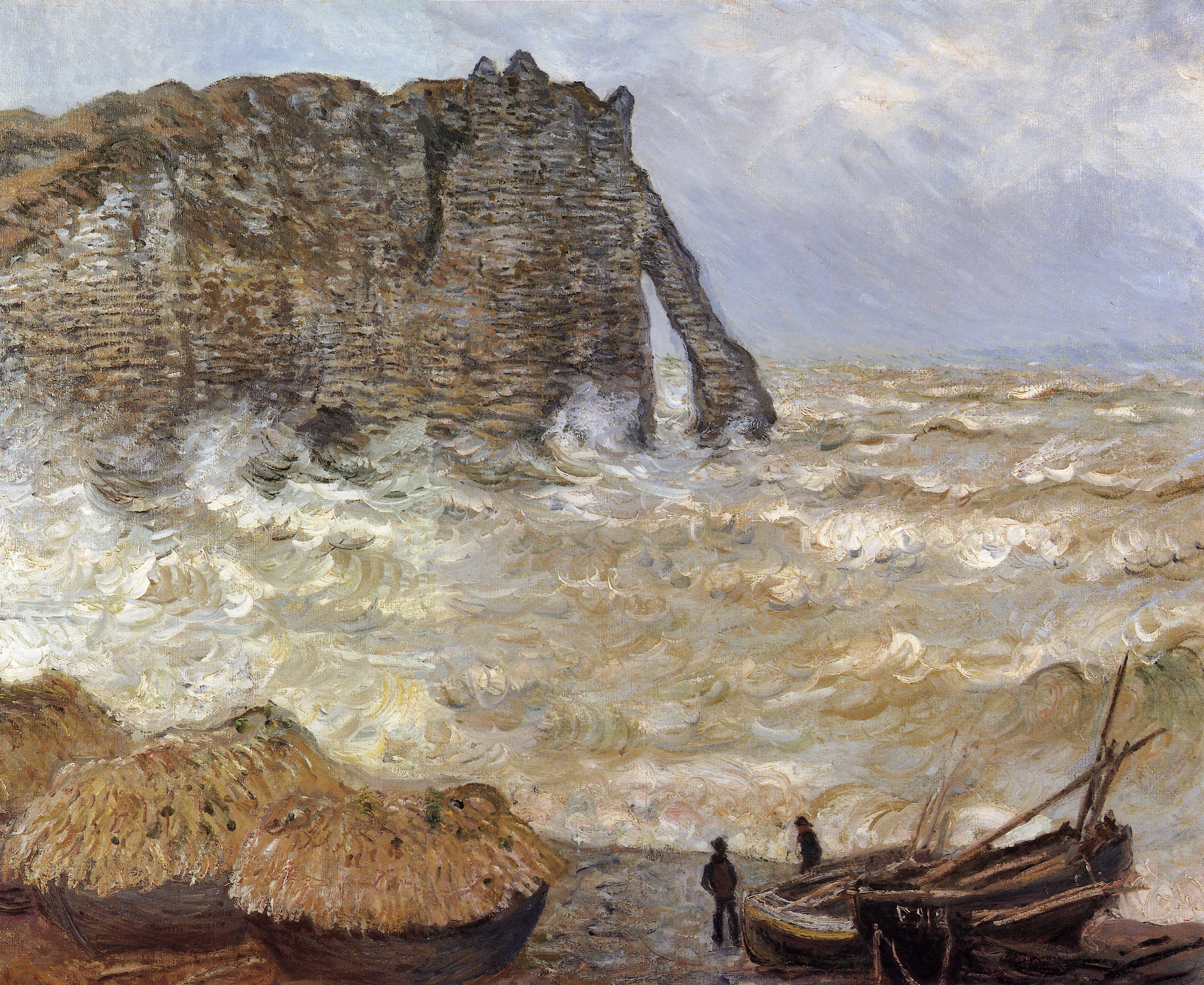 Моне Клод. Этрета, бурное море. 1883