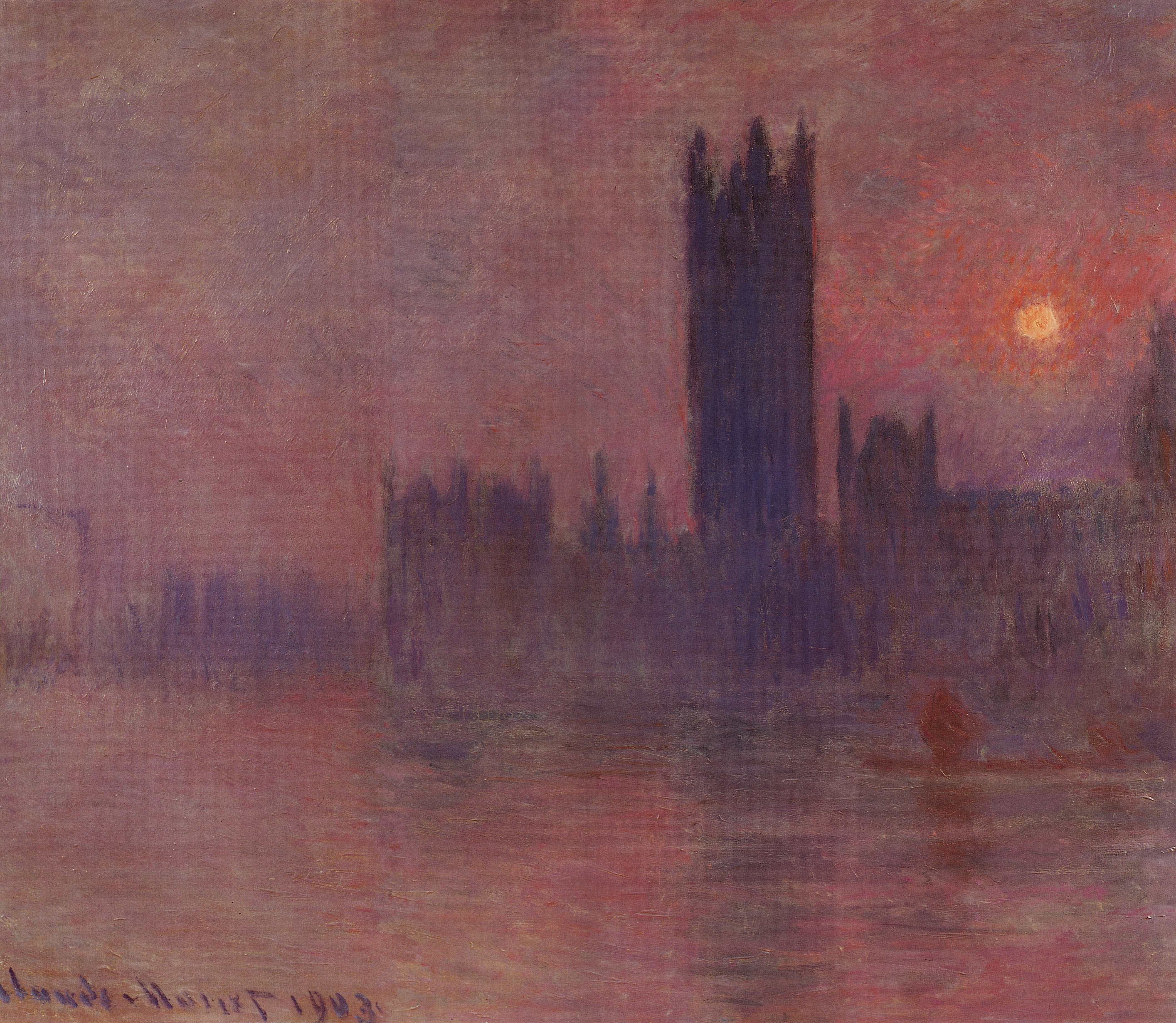 Моне Клод. Лондон. Парламент на закате. 1903