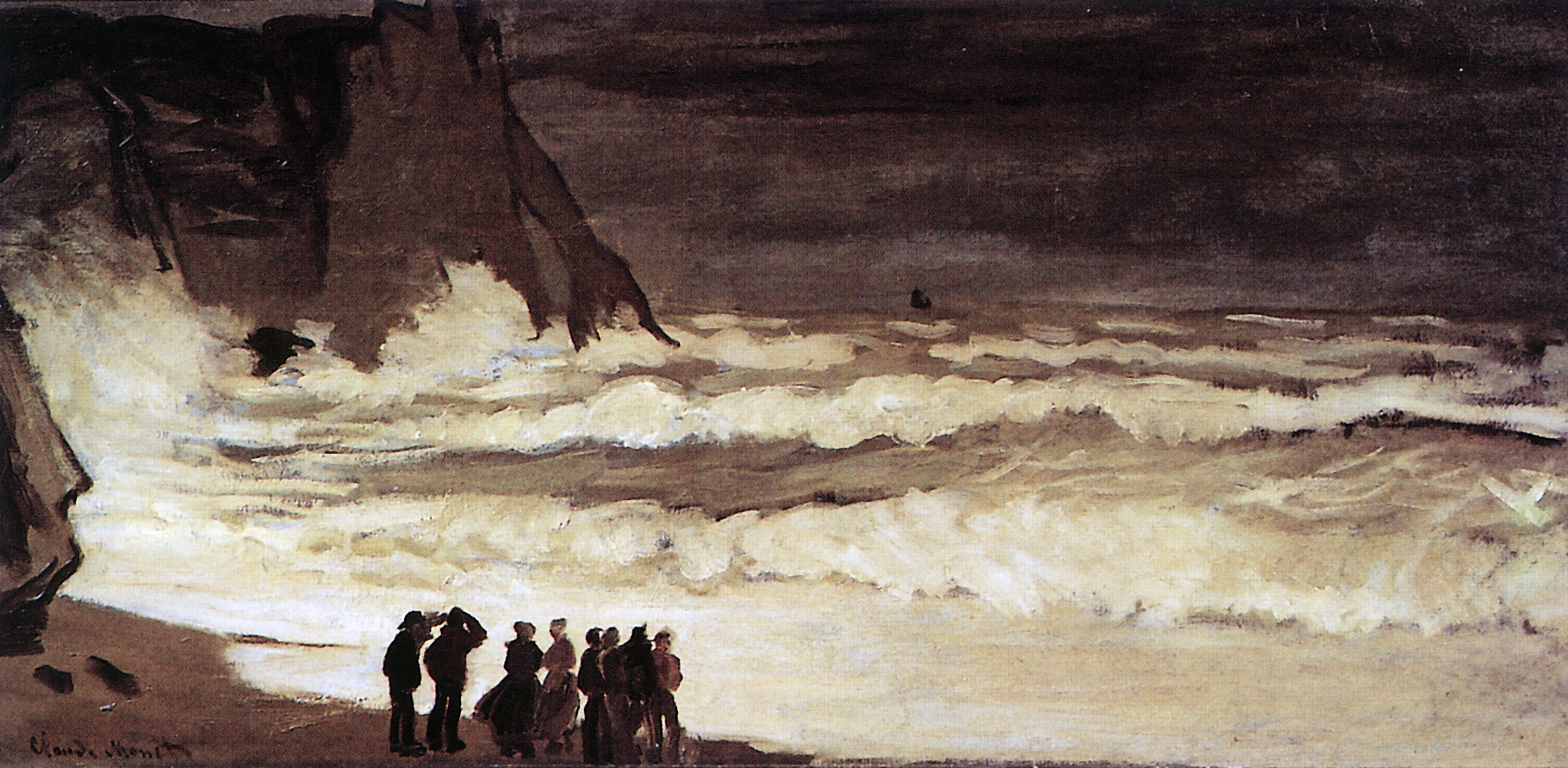 Моне Клод. Бурное море в Этрета. Около 1868-1869