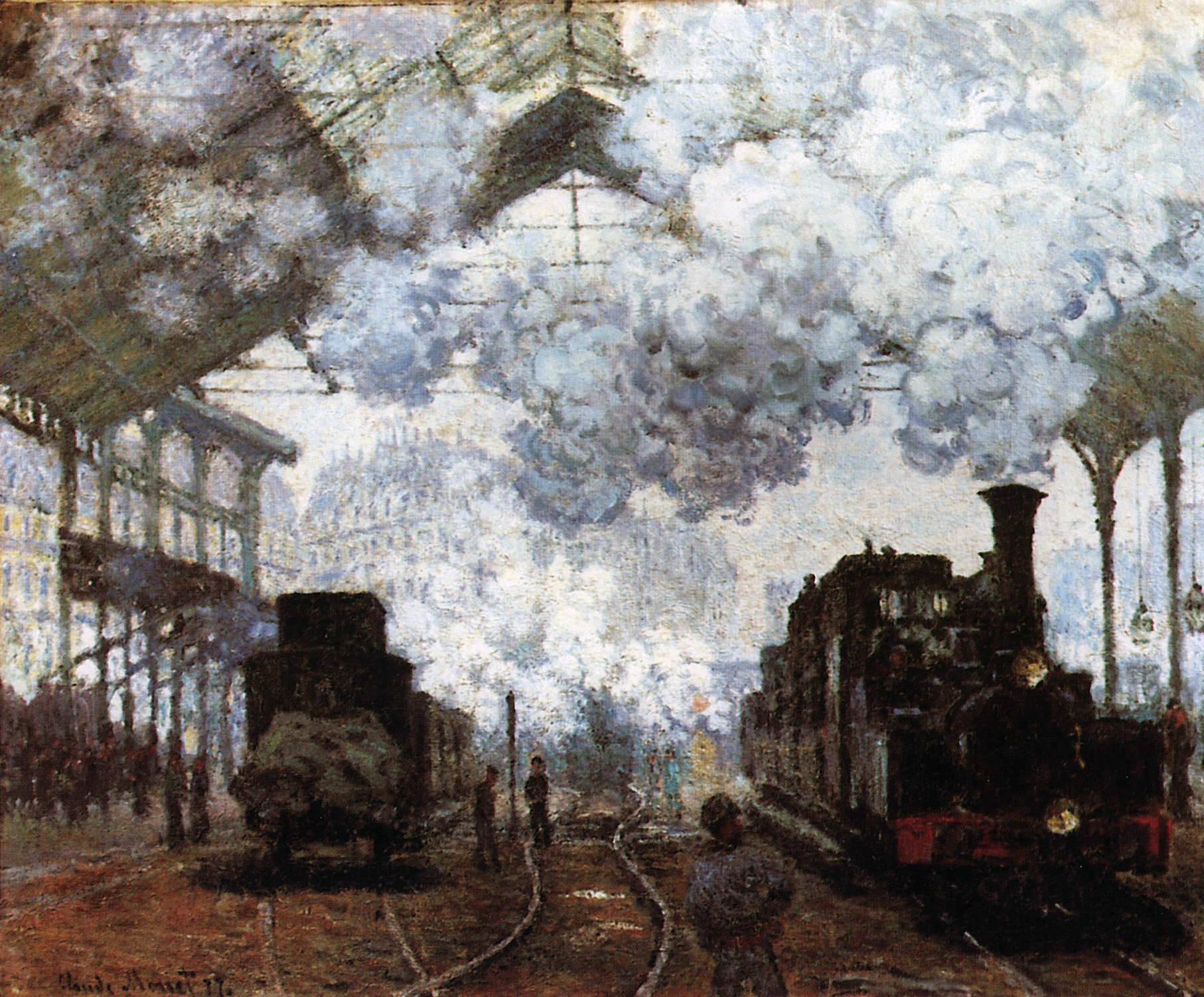Моне Клод. Вокзал Сен-Лазар. Прибытие поезда. 1877