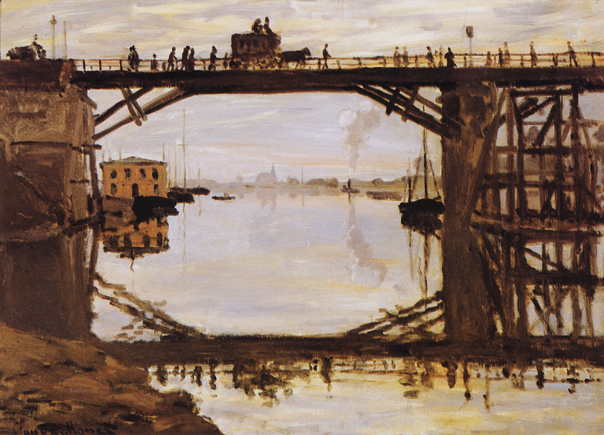 Моне Клод. Деревянный мост. 1872