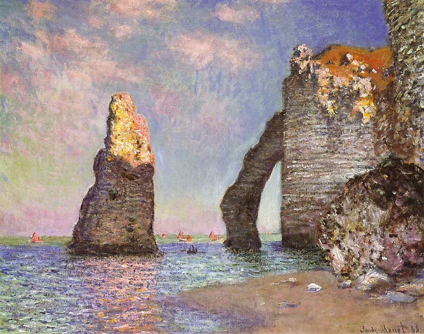 Моне Клод. Скала Эгюй и Порт д’Аваль. 1885