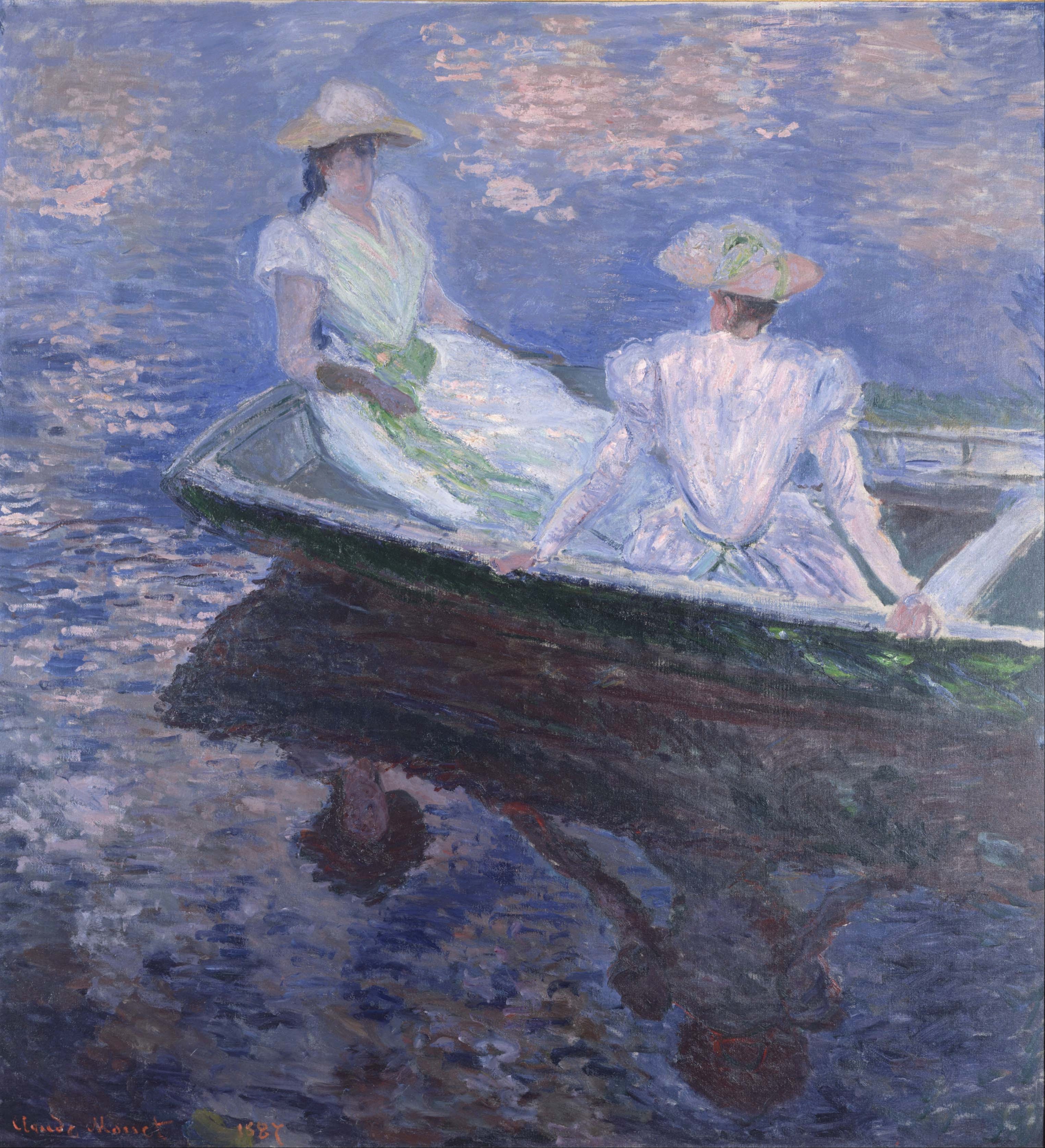 Моне Клод. Девушки в лодке. 1887