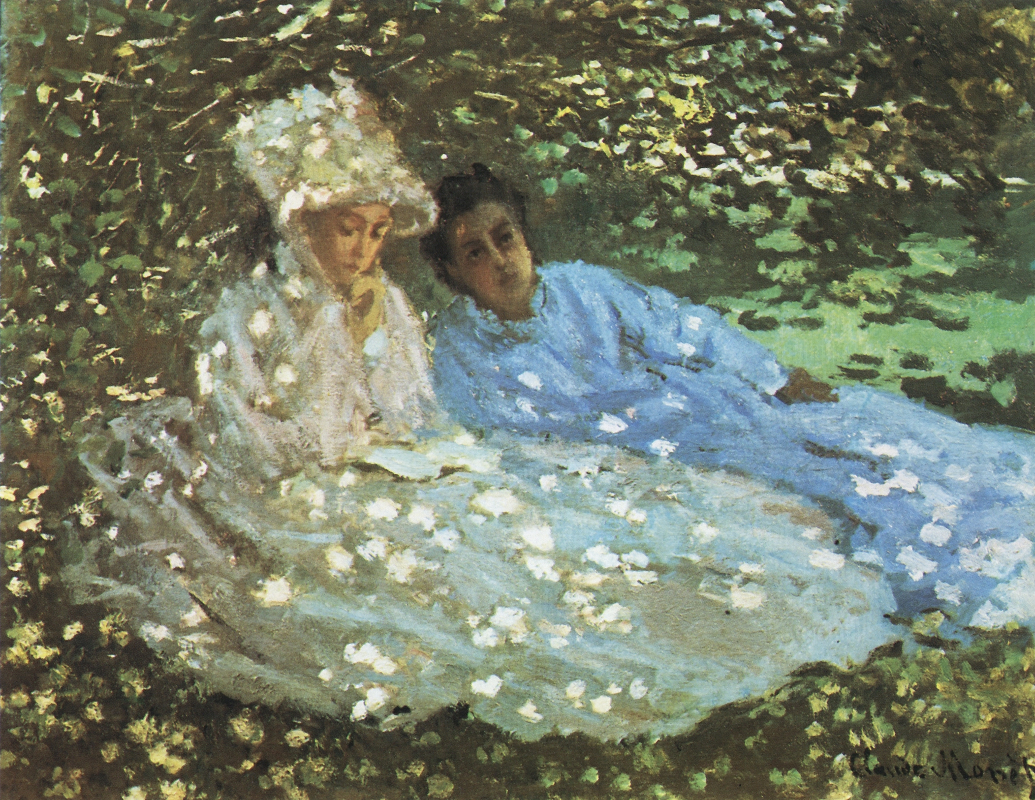 Моне Клод. Мадам Моне в саду. Около 1872