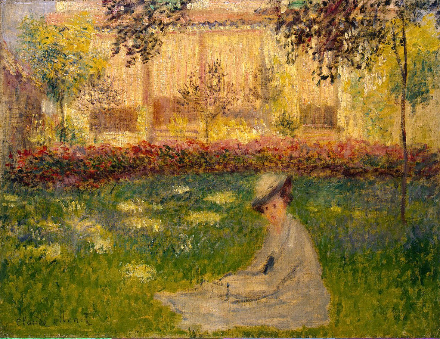 Моне Клод. Женщина, сидящая в саду. 1876