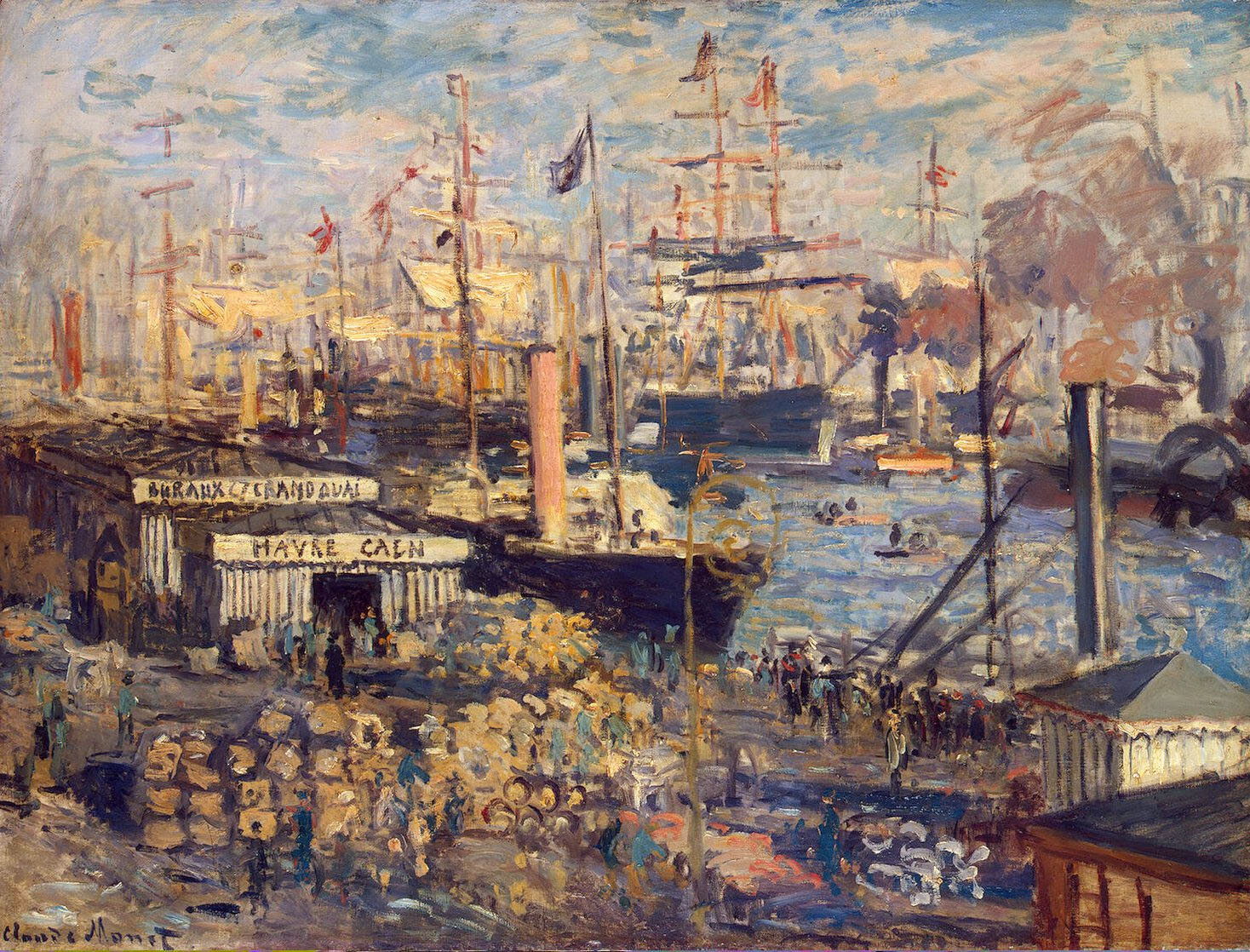 Моне Клод. Большая пристань в Гавре. 1872