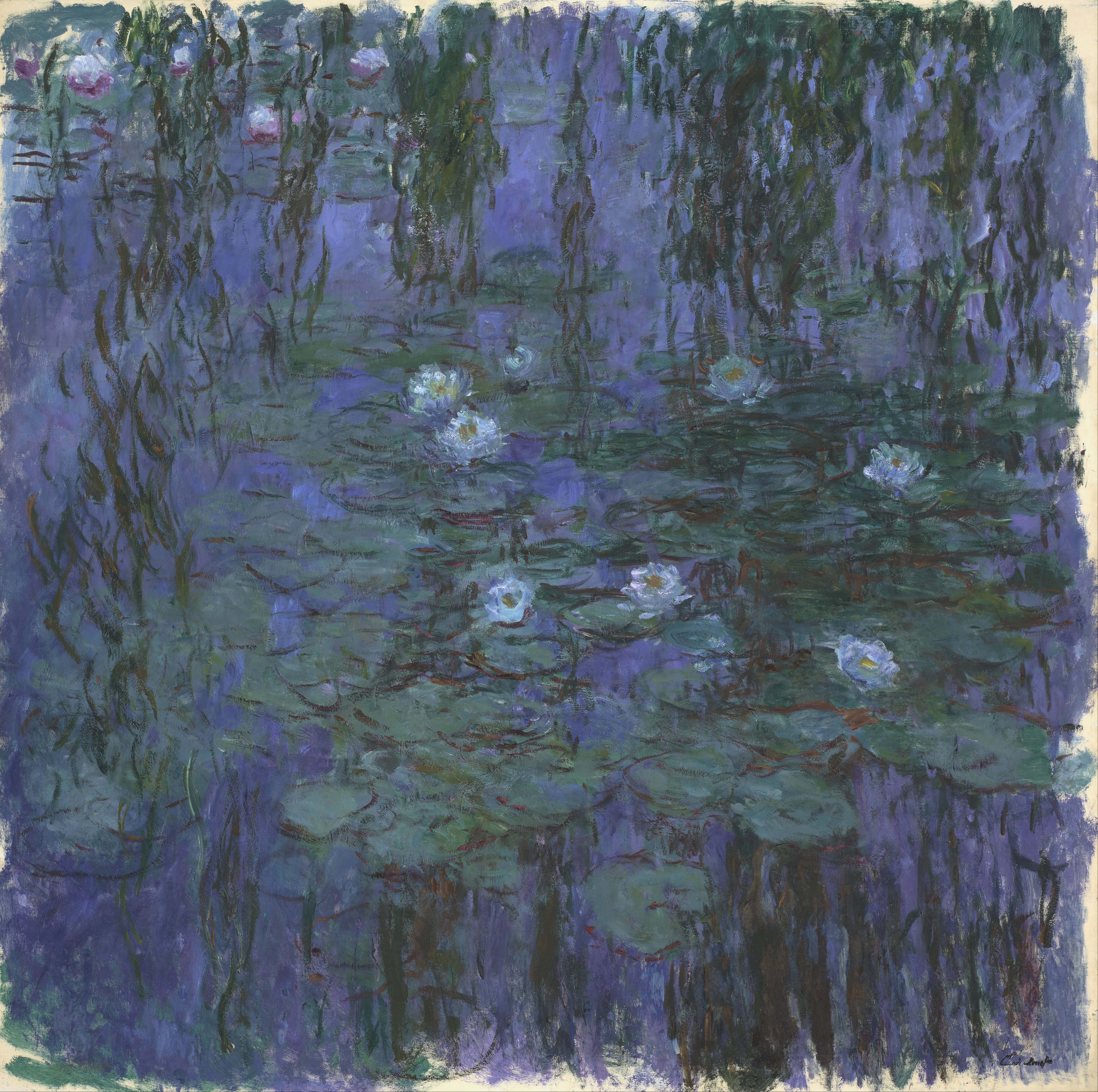Моне Клод. Голубые нимфеи. Водные лилии. 1916-1919