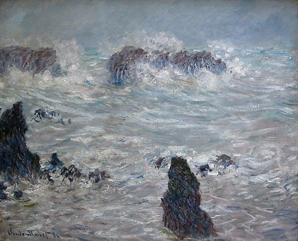 Моне Клод. Шторм, побережье Бель-Иль. 1886