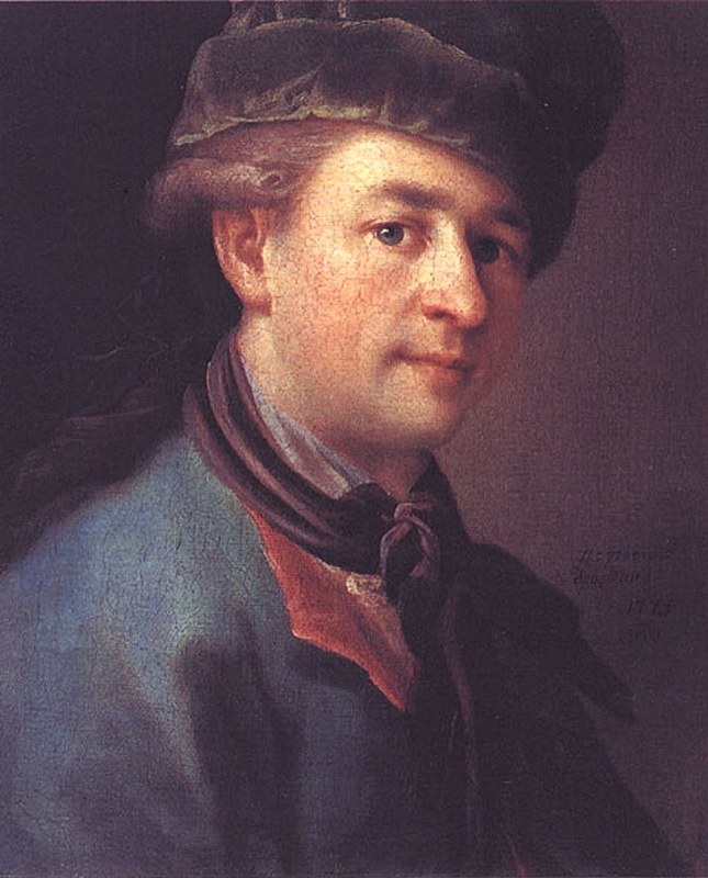 Дрождин. Портрет молодого человека в голубом кафтане (Автопортрет?). 1775