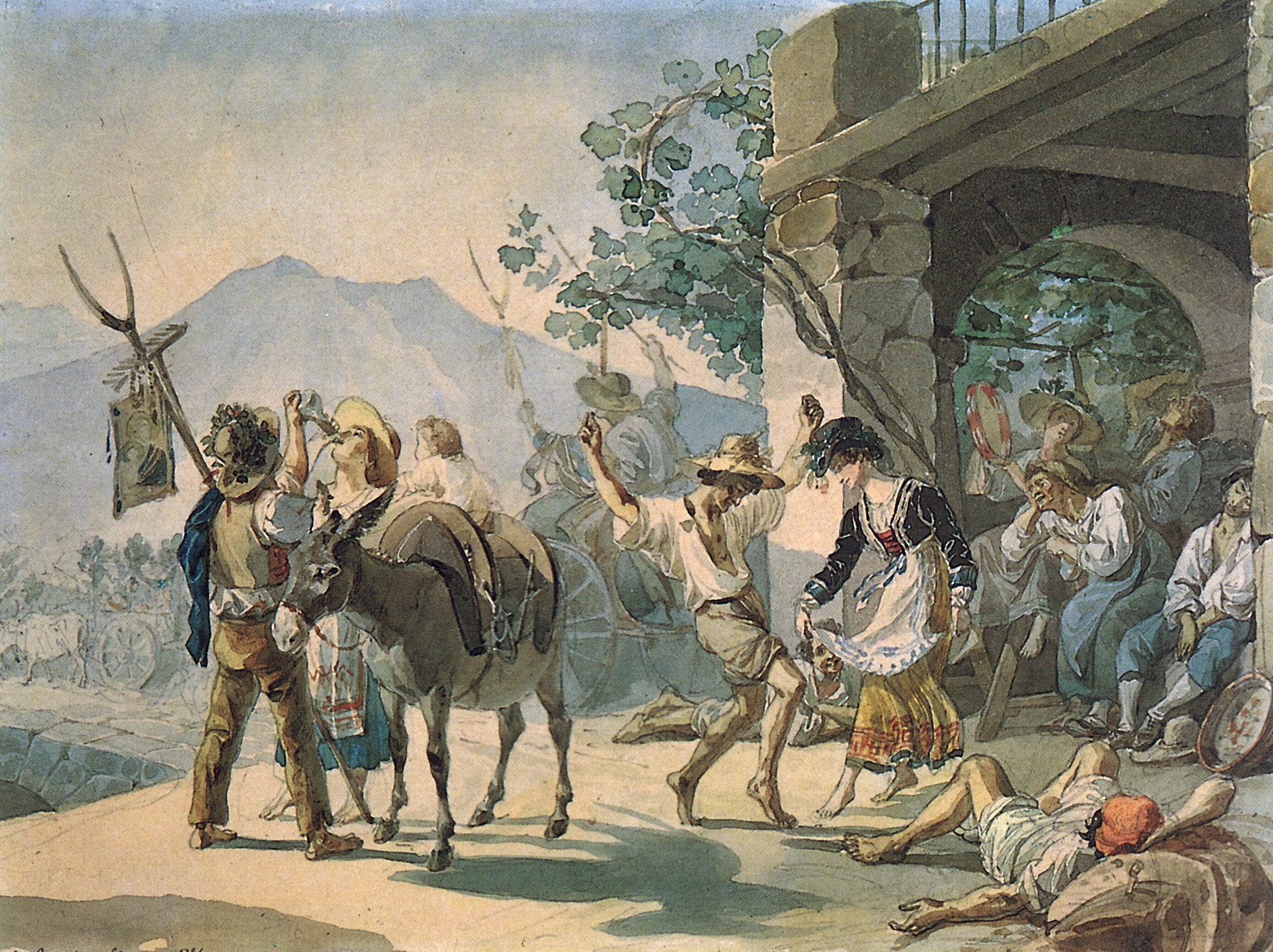 Брюллов К.. Праздник сбора винограда. 1827