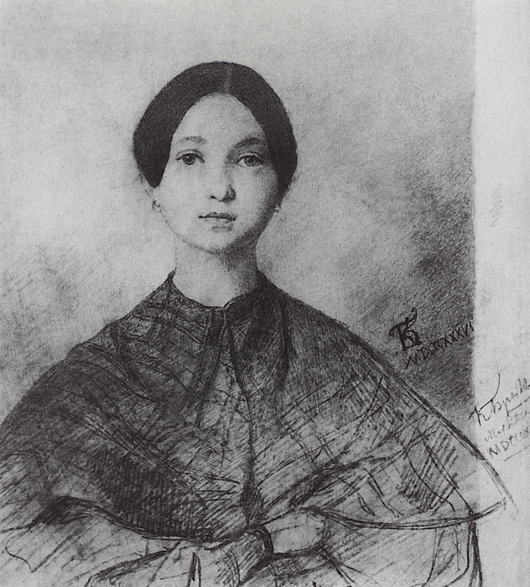 Брюллов К.. Портрет Ю.П.Соколовой, сестры художника. 1836