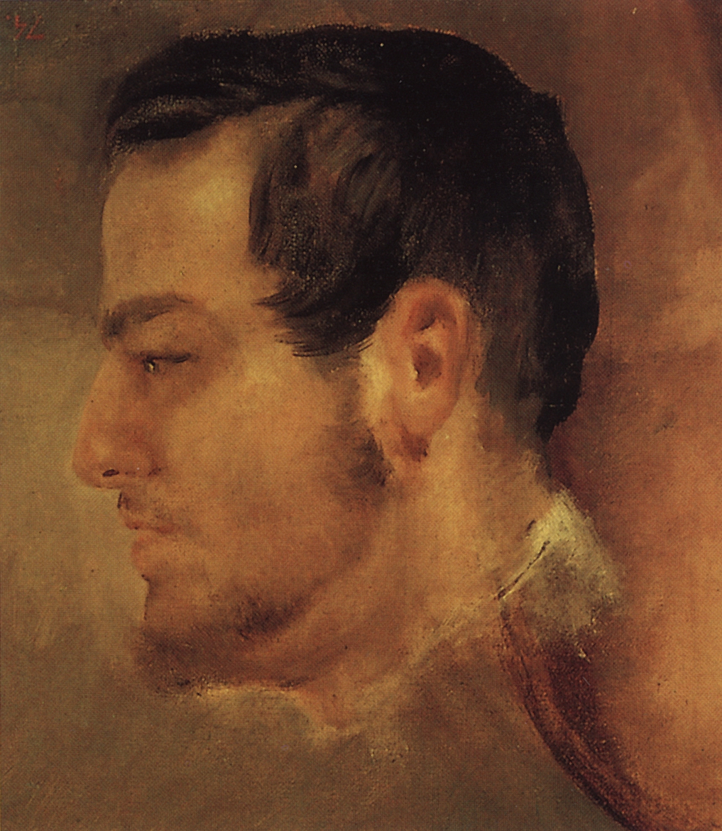 Брюллов К.. Профиль головы Глинки. 1843-1847