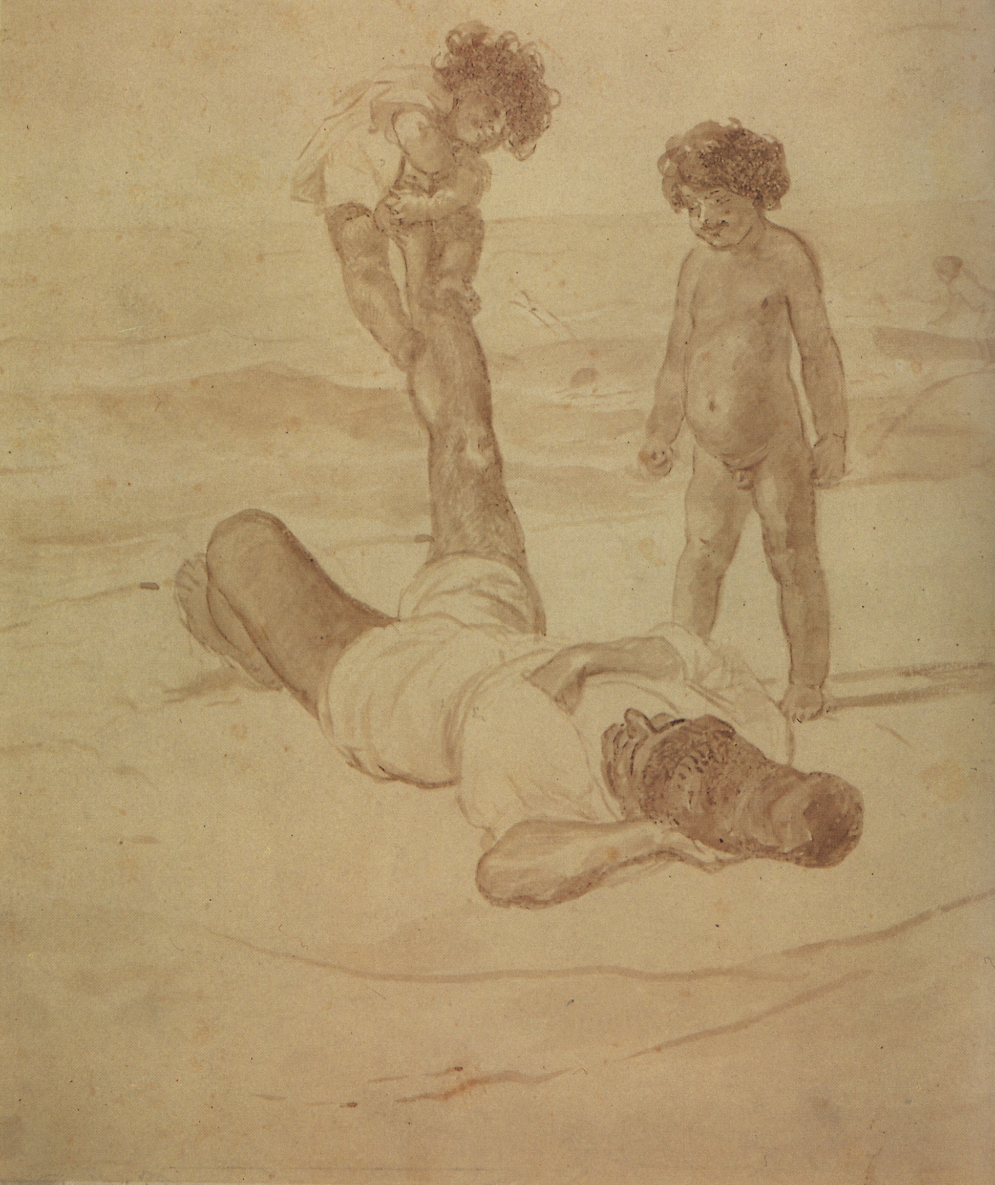 Брюллов К.. Лаццарони и дети. 1851-1852