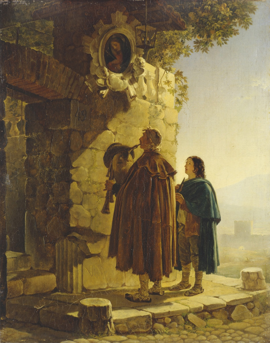 Брюллов К.. Пифферари перед образом мадонны. 1825