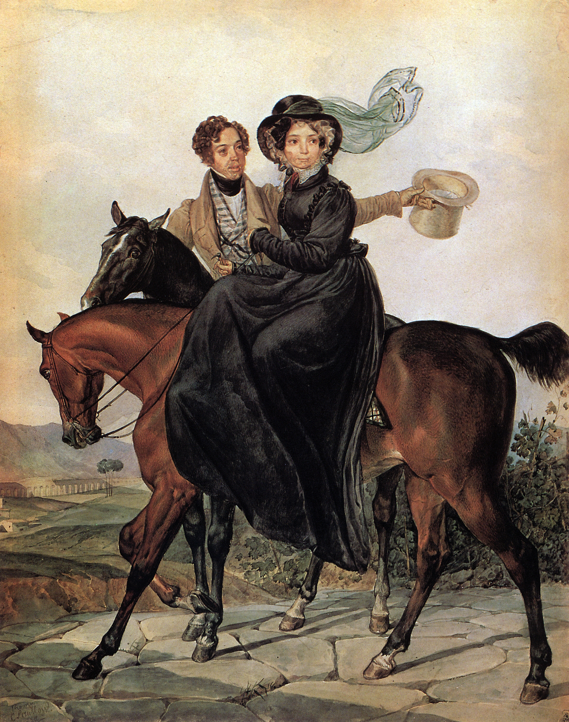 Брюллов К.. Портрет К.А. и М.Я.Нарышкиных. 1827
