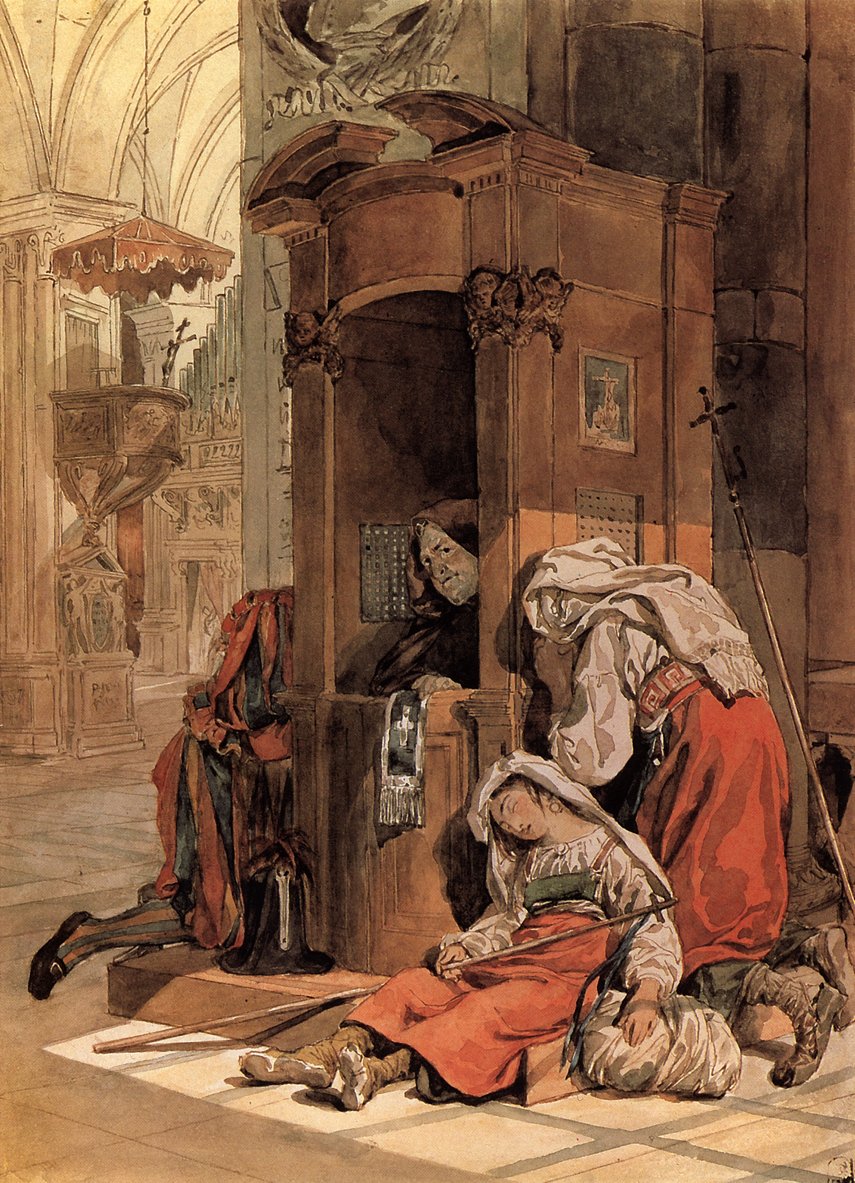 Брюллов К.. Исповедь итальянки. 1827-1830