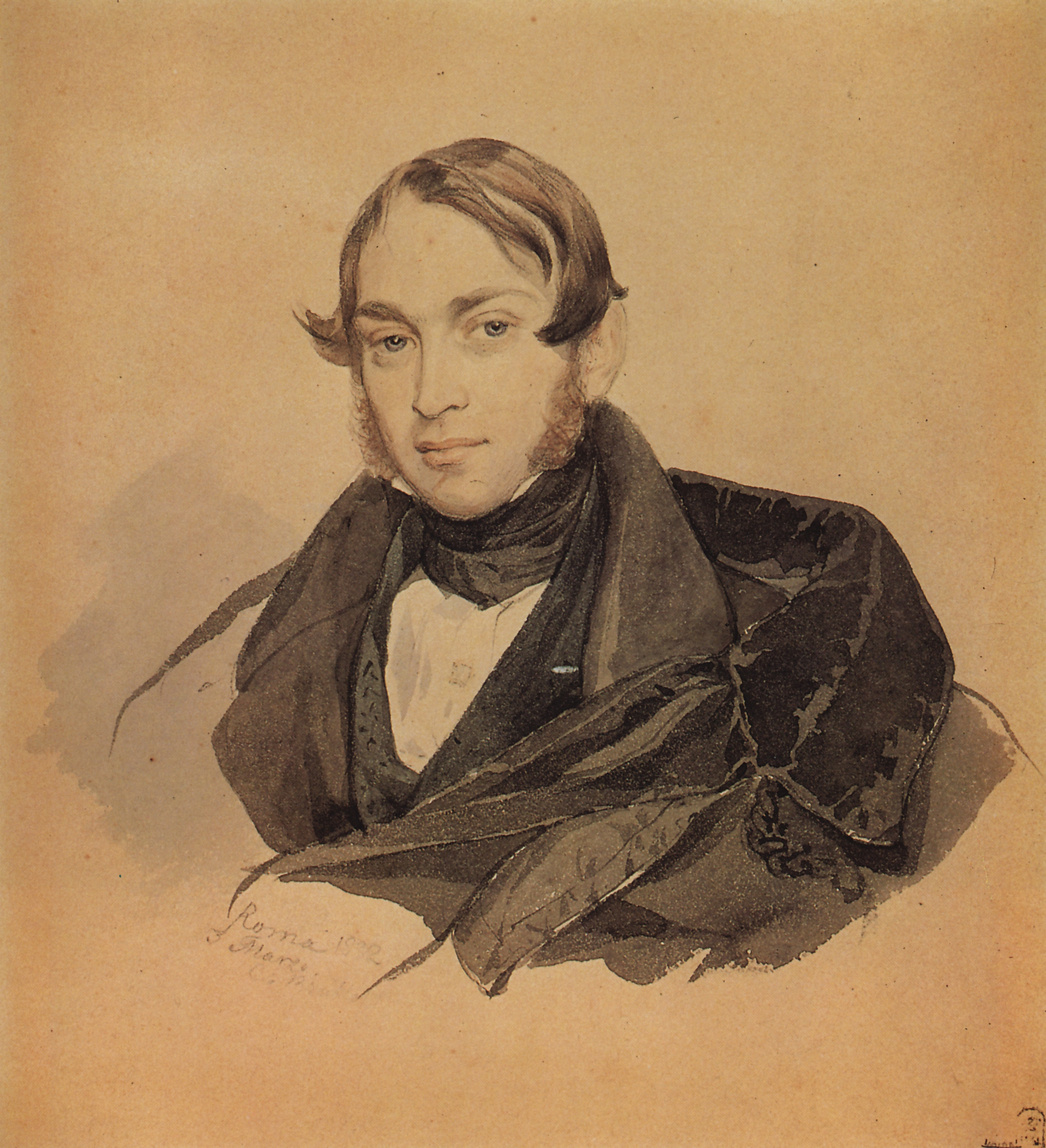 Брюллов К.. Портрет С.А.Соболевского. 1832