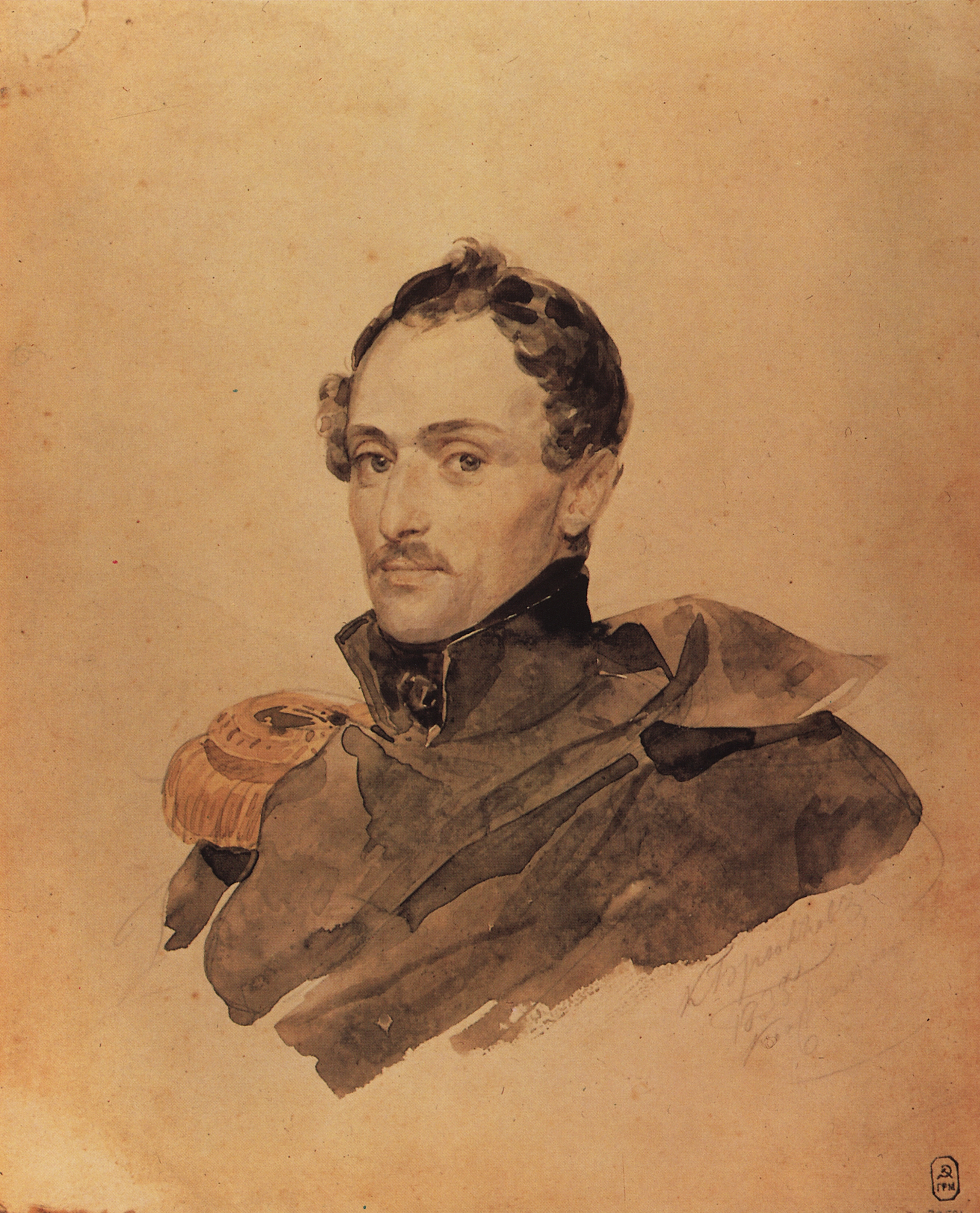 Брюллов К.. Портрет капитана А.М.Костиница. 1835