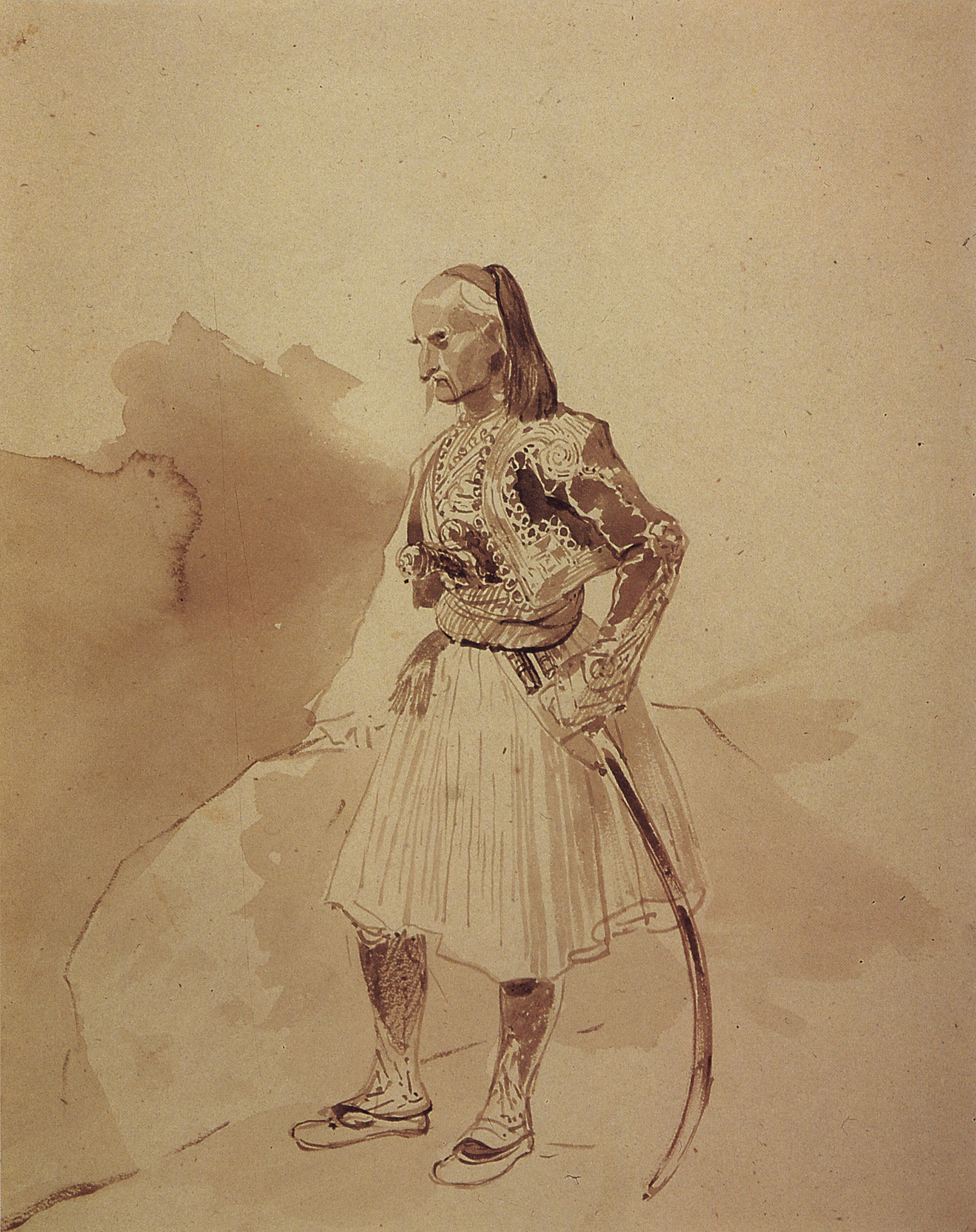 Брюллов К.. Портрет греческого инсургента Теодора Колокотрони. 1835