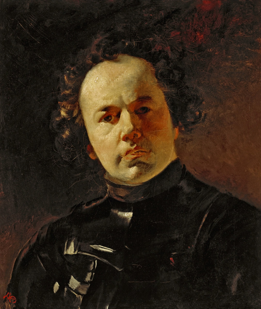 Брюллов К.. Портрет художника Я.Ф.Яненко в латах. 1841