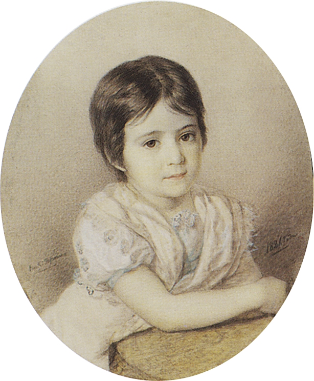 Брюллов К.. Портрет М.П.Кикиной. 1821