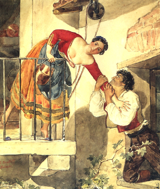 Брюллов К.. Прерванное свидание. 1820-е