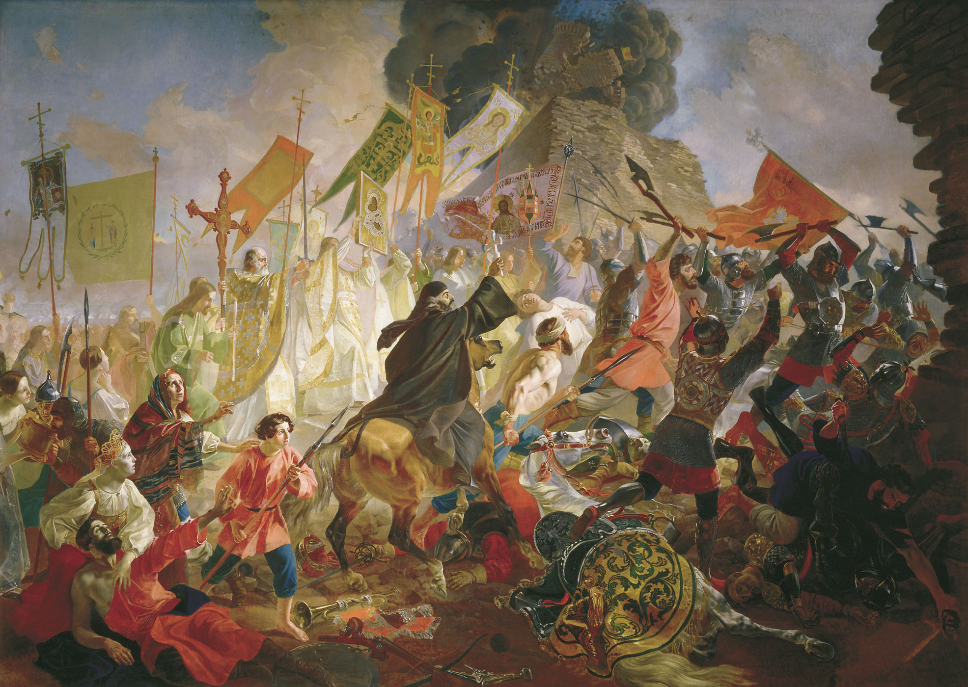 Брюллов К.. Осада Пскова польским королём Стефаном Баторием в 1581 году. 1839-1843