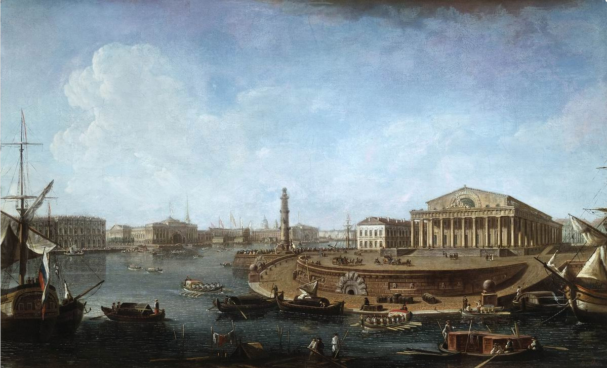 Алексеев Ф.. Вид на Биржу и Адмиралтейство от Петропавловской крепости. 1810