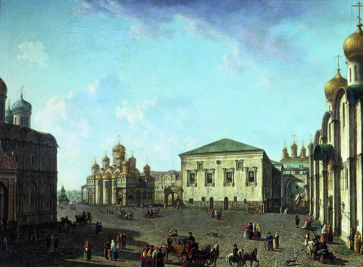 Алексеев Ф.. Площадь перед Успенским собором в Московском Кремле