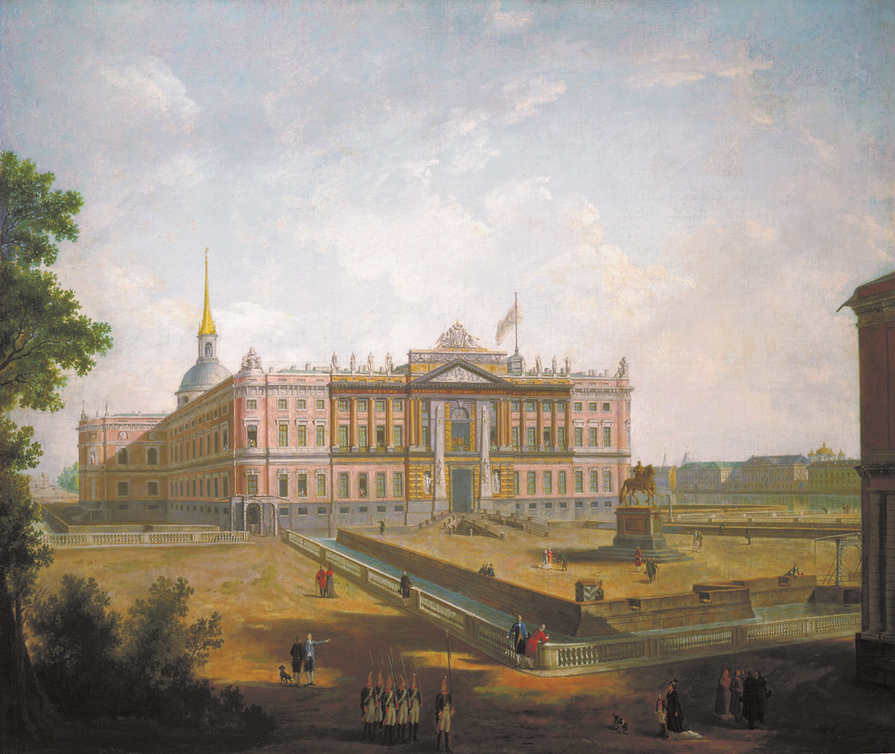 Алексеев Ф.. Вид на Михайловский замок и площадь Коннетабля в Петербурге. Около 1800