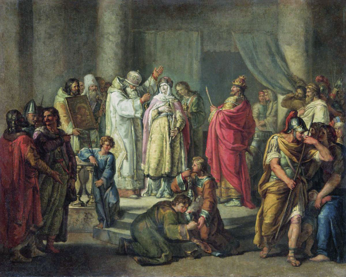 Акимов И.. Крещение княгини Ольги в Константинополе. не позднее 1792