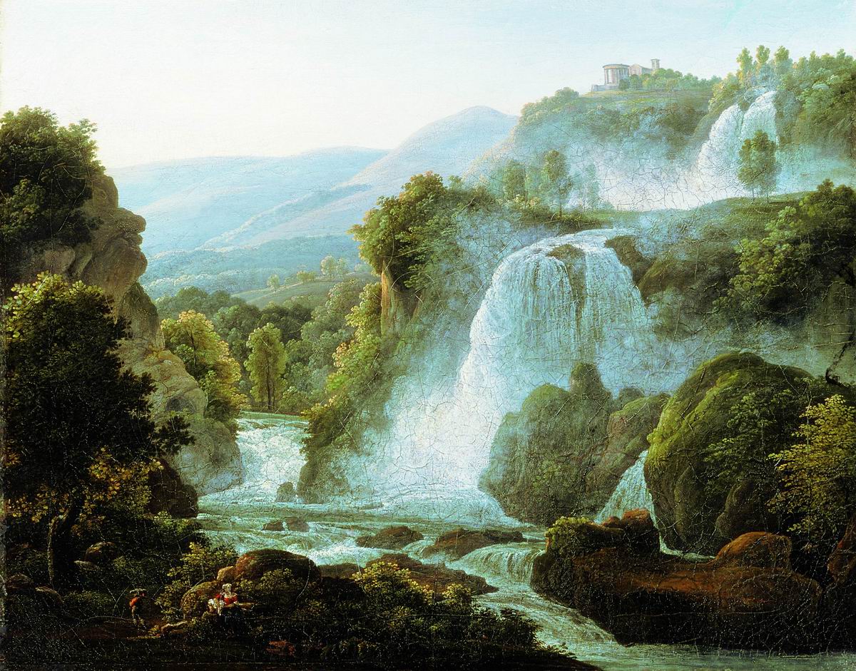 Матвеев Ф.. Водопад в Тиволи. 1810