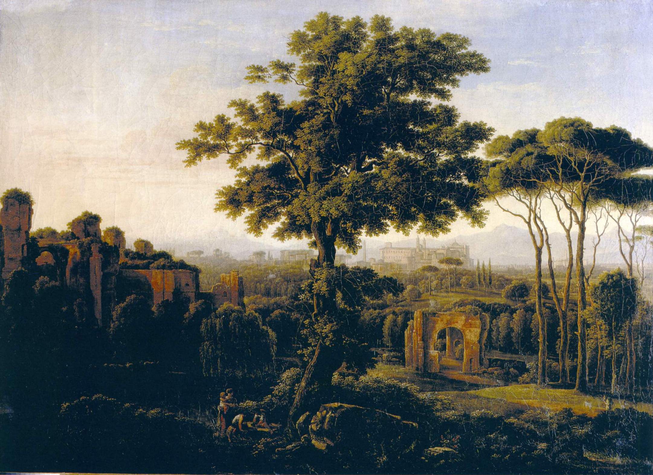 Матвеев Ф.. Вид на холм Челио в Риме . 1805