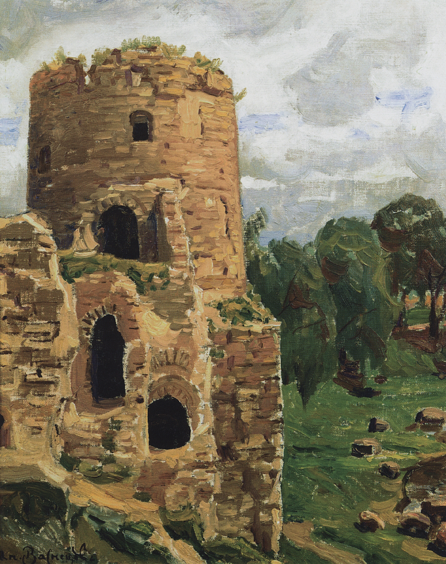 Васнецов А.. Гремячая башня. Псков. 1908