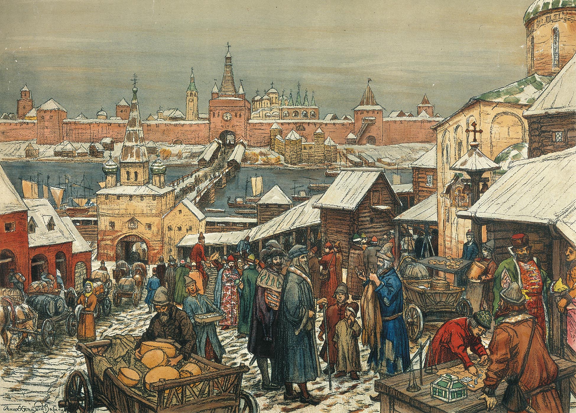 Васнецов А.. Торг в Нижнем Новгороде. 1908-1913