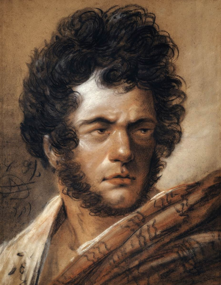 Орловский А.. Автопортрет (Автопортрет в красном плаще). 1809