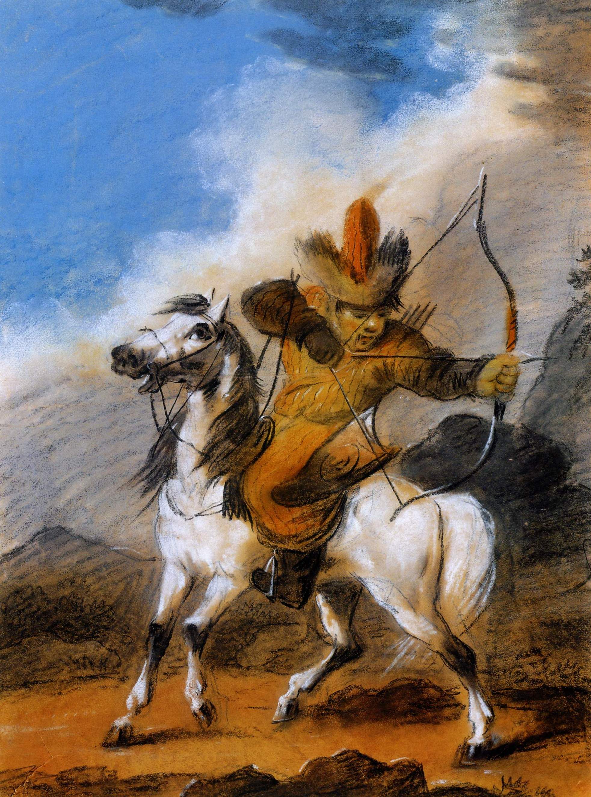 Орловский А.. Башкир, стреляющий из лука . 1809