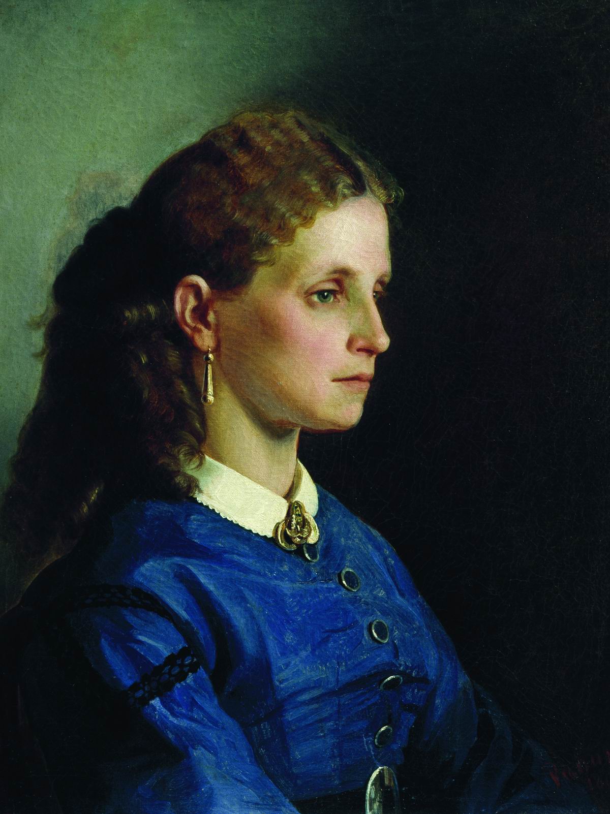 Репин И.. Портрет Яницкой. 1865