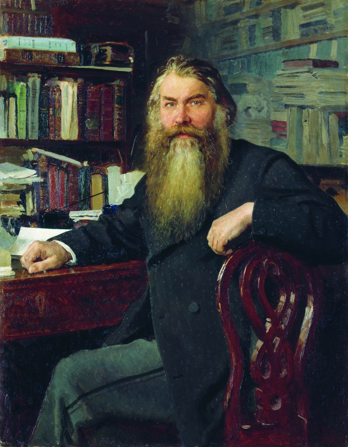 Репин И.. Портрет историка И.Е.Забелина. 1877