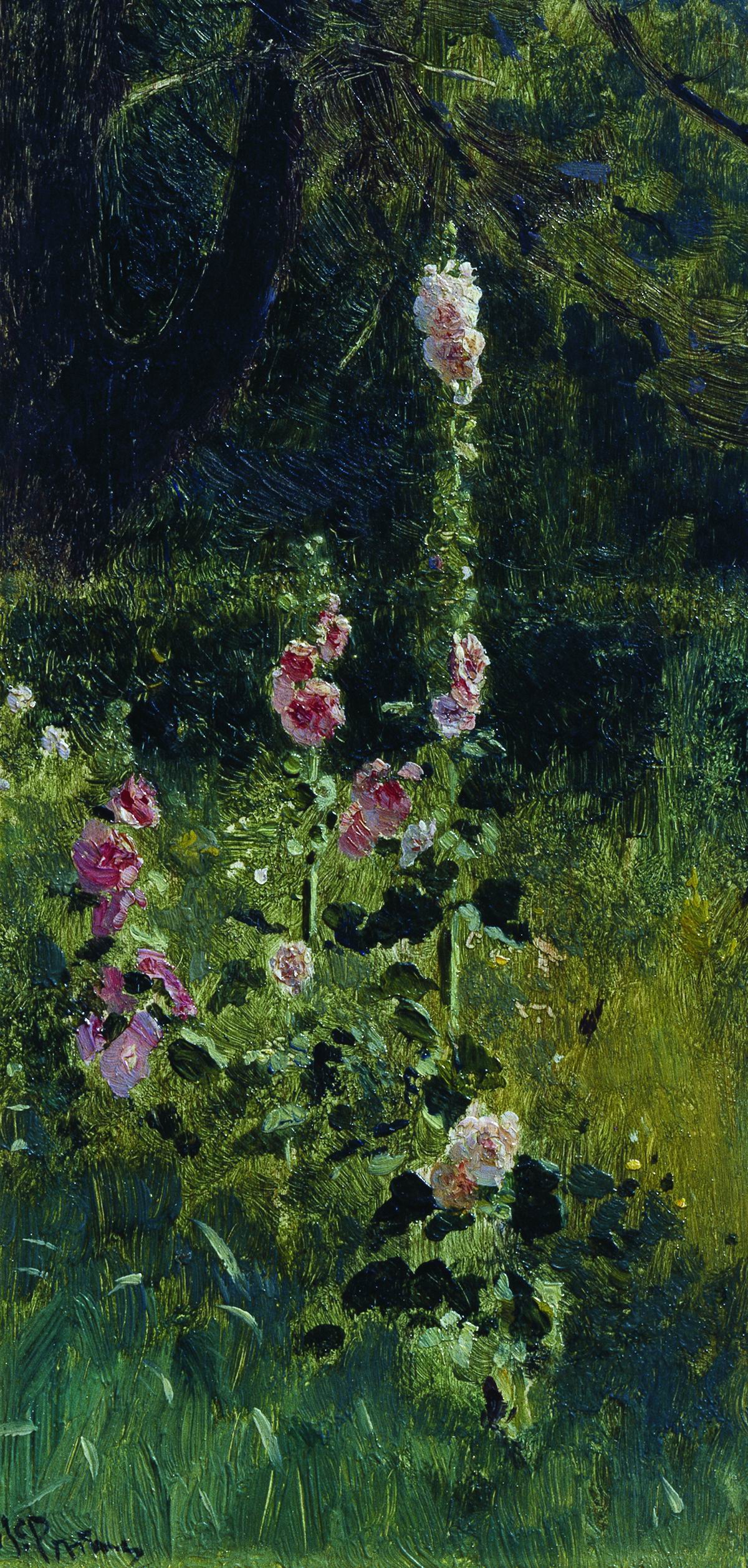 Репин И.. Мальвы. 1880