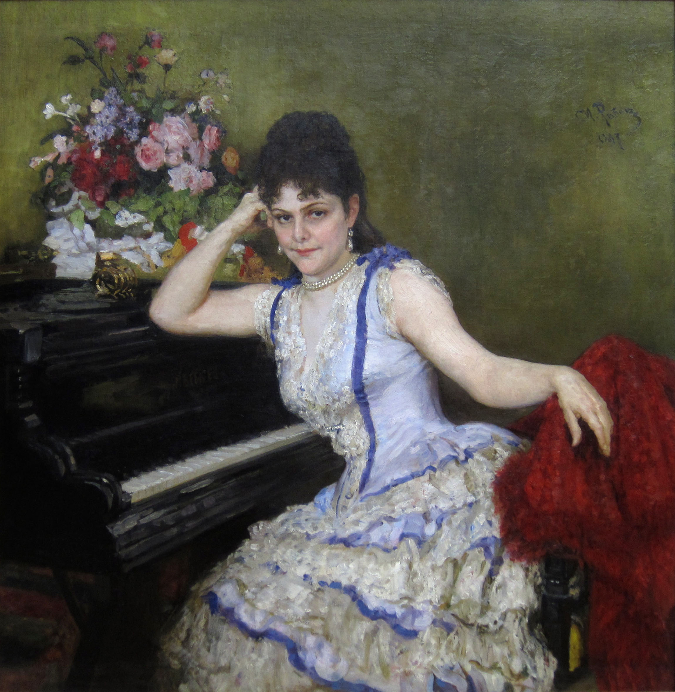 Репин И.. Портрет пианистки С.И.Ментер. 1887