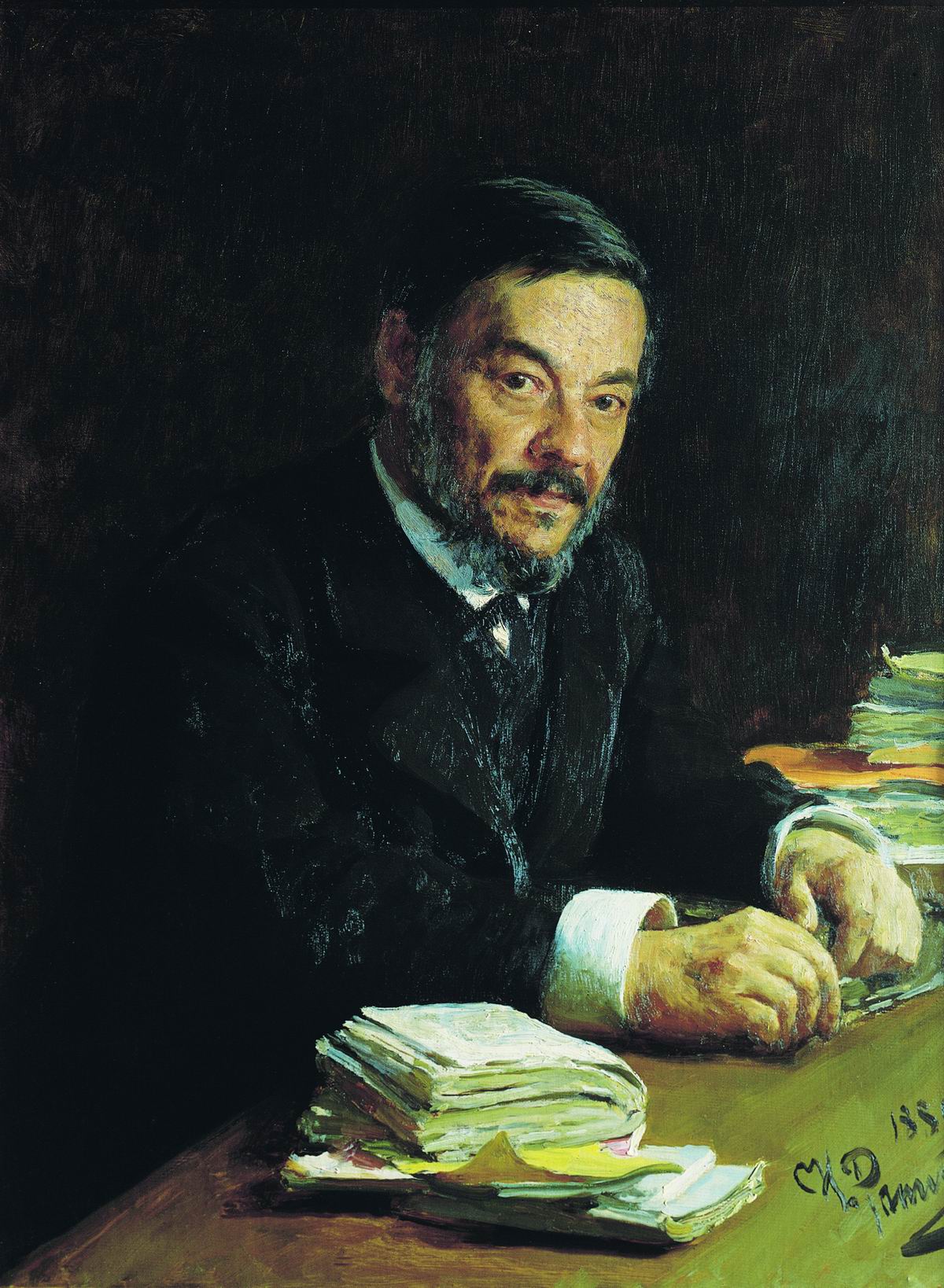 Репин И.. Портрет физиолога И.М.Сеченова. 1889