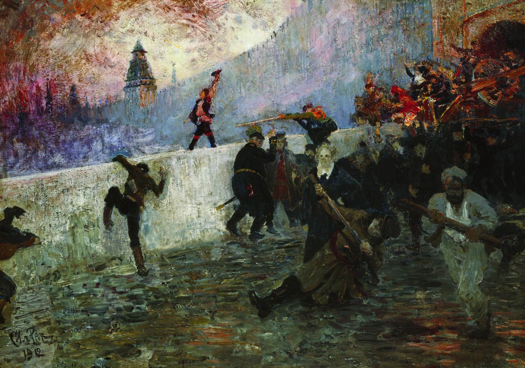 Репин И.. В осажденной Москве в 1812 году. 1912