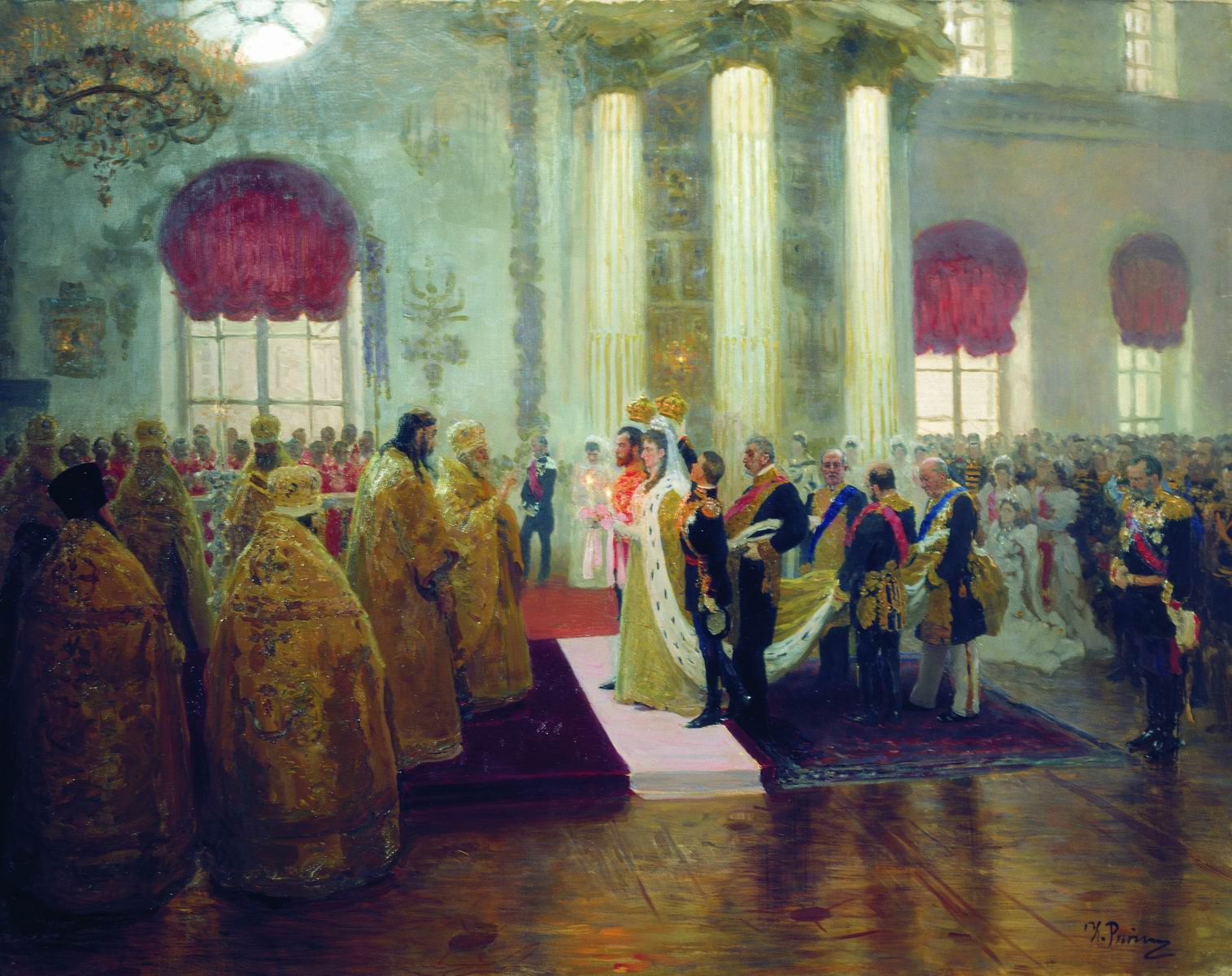 Репин И.. Венчание Николая II и великой княжны Александры Федоровны. 1894