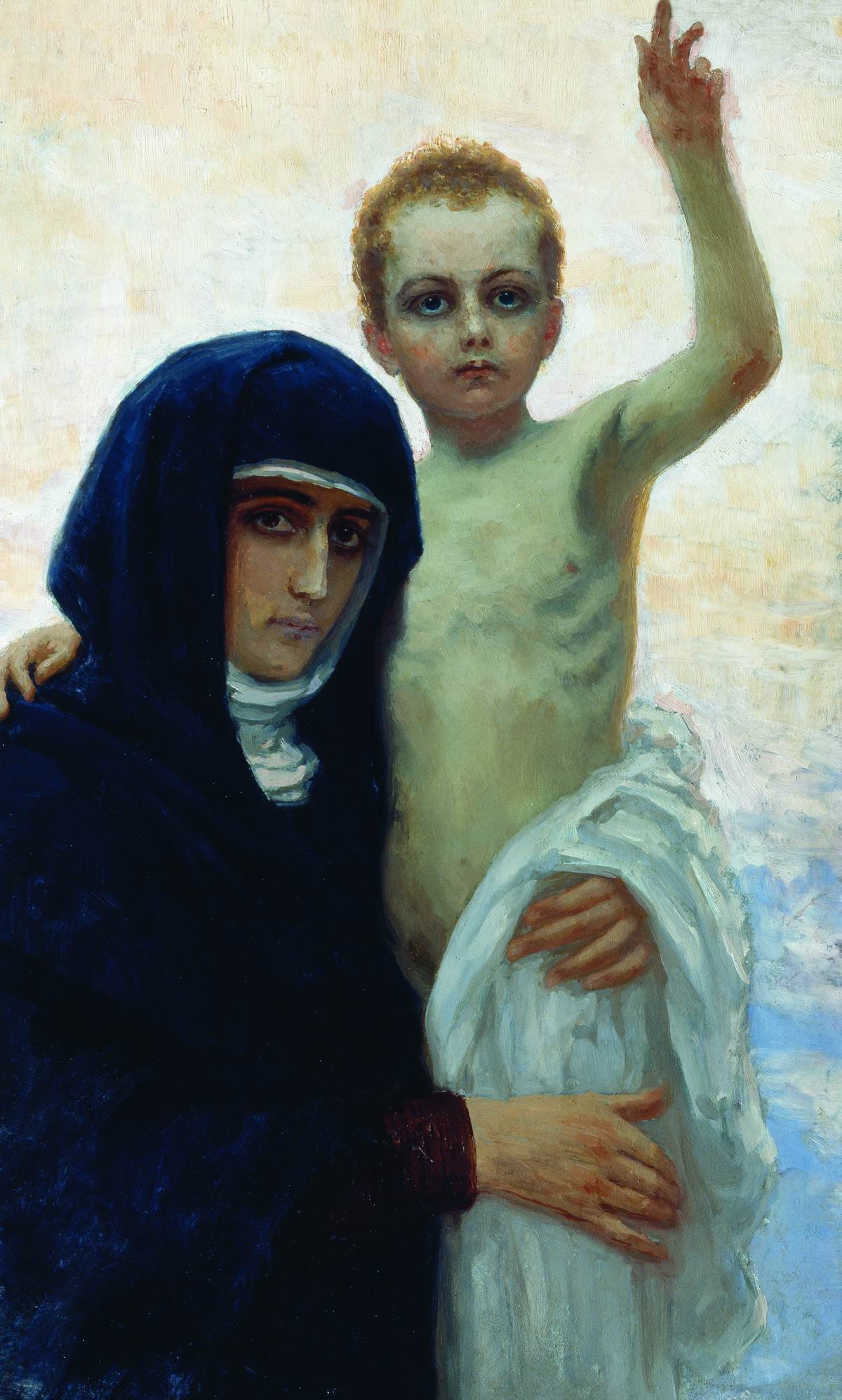 Репин И.. Богоматерь с младенцем. 1896