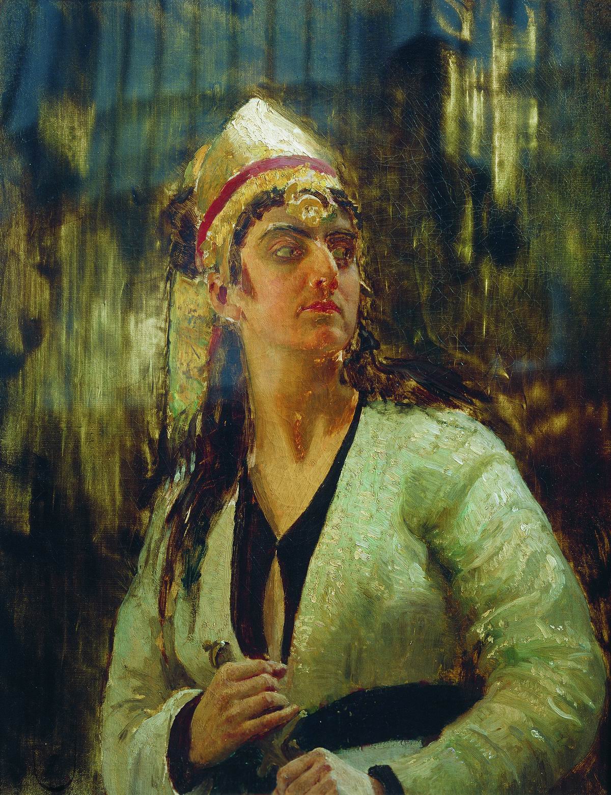 Репин И.. Женщина с кинжалом. 1870-е